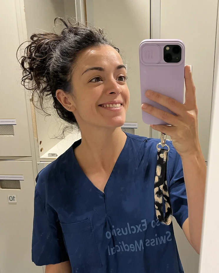 Yanina Radzishevskaya, medical interpreter and founder of MEDA, at a hospital in Buenos Aires